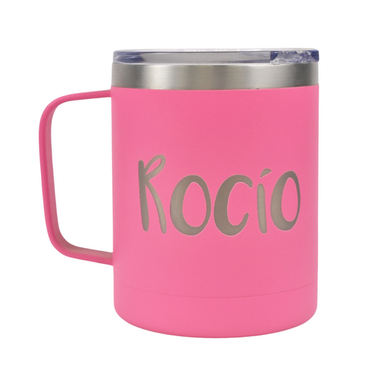 Coffee Mug 12 Oz Rosa / Grabado Rocio