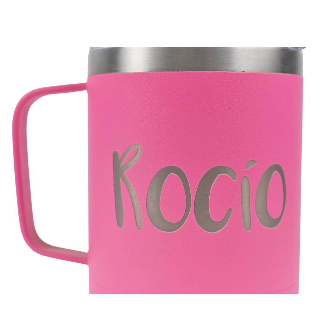 Coffee Mug 12 Oz Rosa / Grabado Rocio